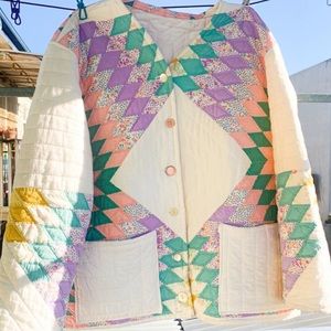 Handmade vintage quilt patchwork jacket